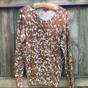 Merona cotton blend brown and cream cardigan